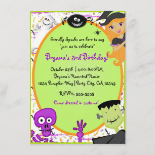 Friendly Spooks Kids Halloween Party Invitation