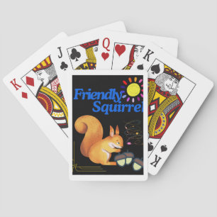 Friendly Squirrel: coffee cup Playing Cards