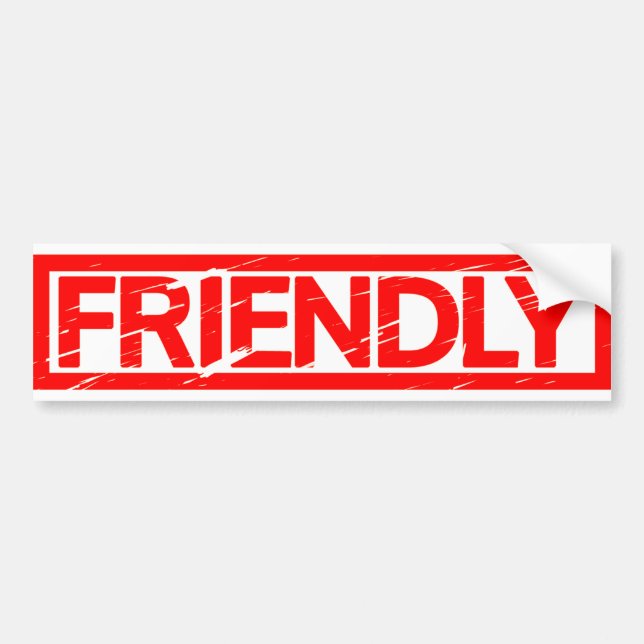 Friendly Stamp Bumper Sticker (Front)