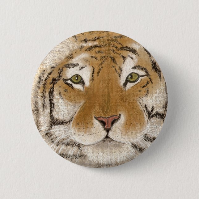 friendly tiger 6 cm round badge (Front)