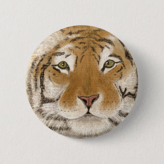friendly tiger 6 cm round badge