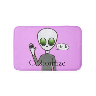 Friendly Waving Alien Thunder_Cove Bath Mat