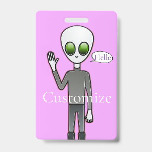 Friendly Waving Alien Thunder_Cove ID Badge