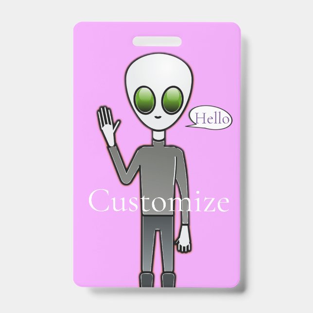 Friendly Waving Alien Thunder_Cove ID Badge (Front)