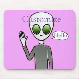 Friendly Waving Alien Thunder_Cove Mouse Mat