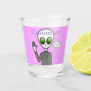 Friendly Waving Alien Thunder_Cove Shot Glass