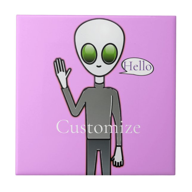 Friendly Waving Alien Thunder_Cove Tile (Front)