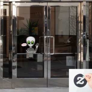 Friendly Waving Alien Thunder_Cove Window Cling