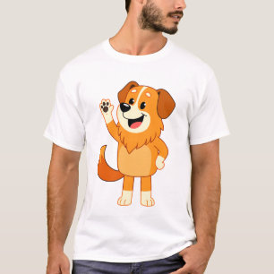 Friendly Waving Orange Dog T-Shirt