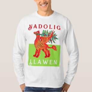 Friendly Welsh Red Dragon, add your text Christmas T-Shirt