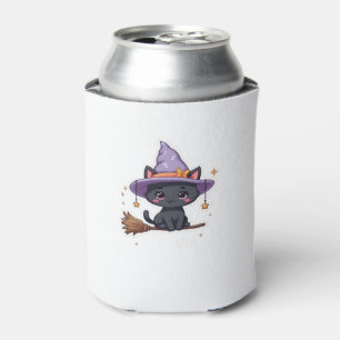 Friendly Witch Hat Cat Cute Pastel Kawaii Hallowe Can Cooler