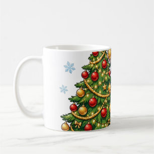 Friendly Yeti Decorating Christmas Tree Coffee Mug