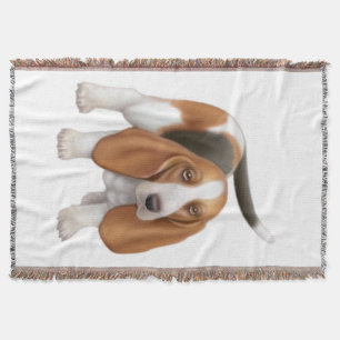Friendly Young Basset Hound Dog Throw