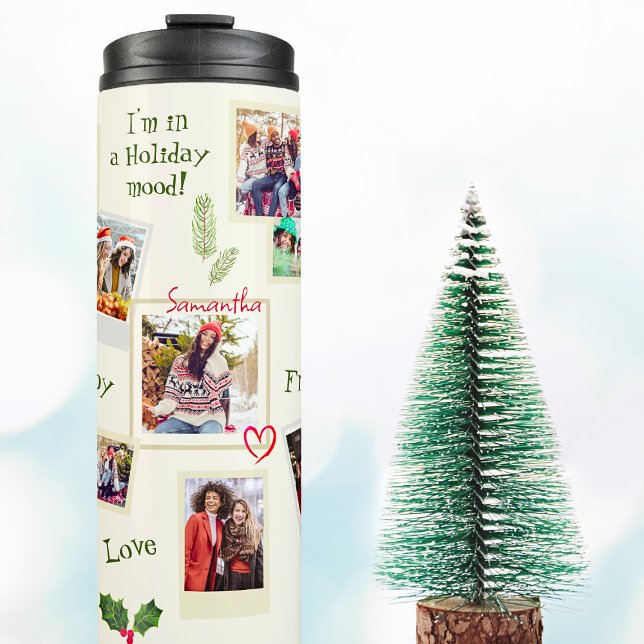 Friends 14 Photo Template Fun Collage Christmas Thermal Tumbler (Creator Uploaded)