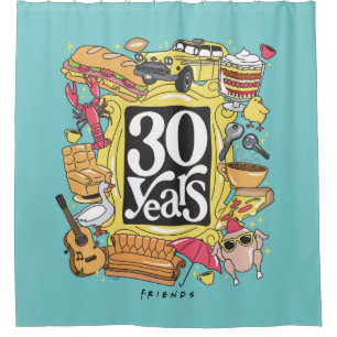 FRIENDS™ 30 Years Graphic Shower Curtain
