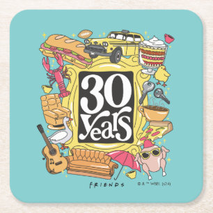FRIENDS™   30 Years Graphic Square Paper Coaster