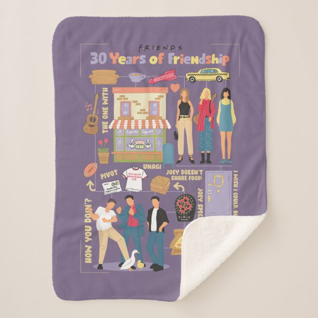 FRIENDS™ | 30 Years of Friendship Sherpa Blanket (Front)