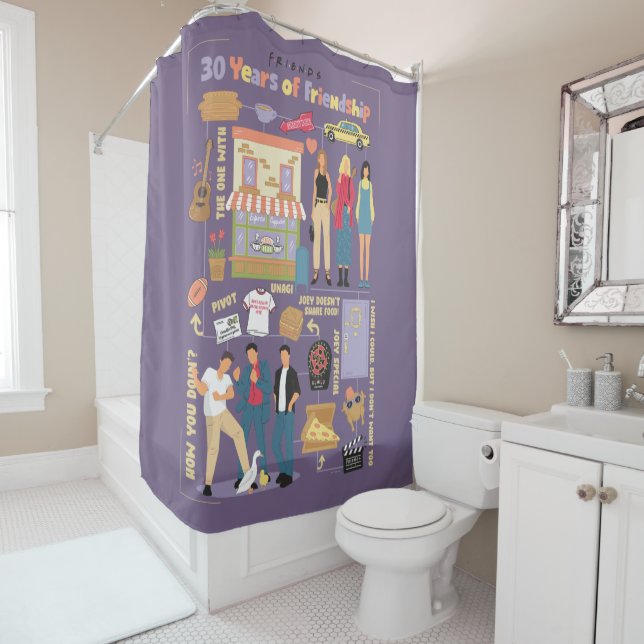 FRIENDS™ | 30 Years of Friendship Shower Curtain (In Situ)
