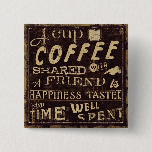 Friends and Coffee 15 Cm Square Badge (Front)