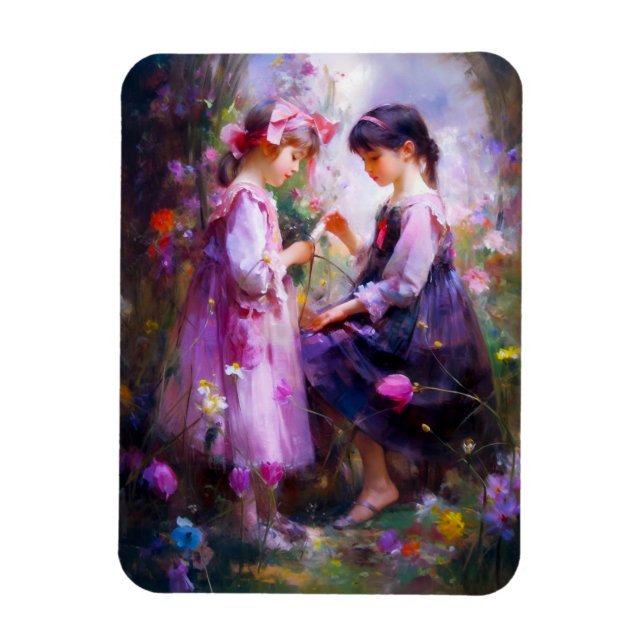 Friends and Flowers 2 Magnet (Vertical)