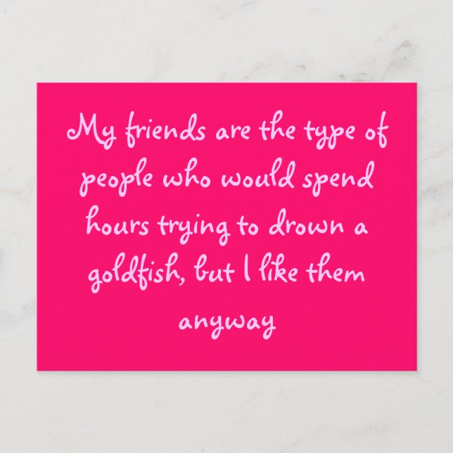 Friends and Goldfish Postcard (Front)