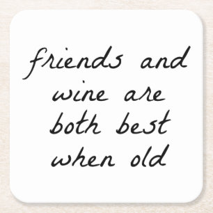 Friends And Wine Paper Coaster