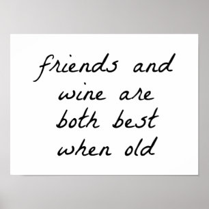 Friends And Wine Poster