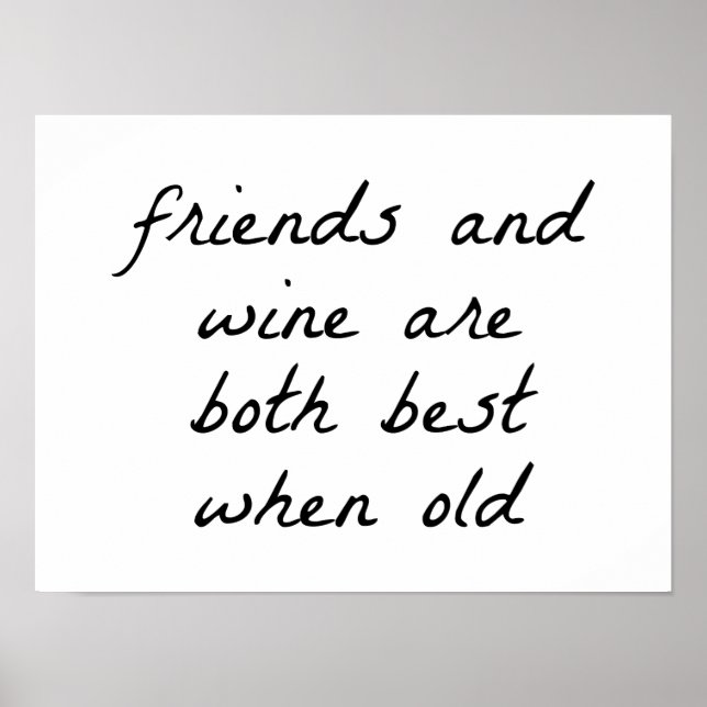 Friends And Wine Poster (Front)