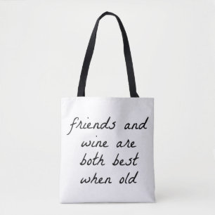 Friends And Wine Shoulder Tote Bag