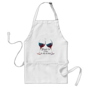 Friends and Wine the older the better Wine art Standard Apron