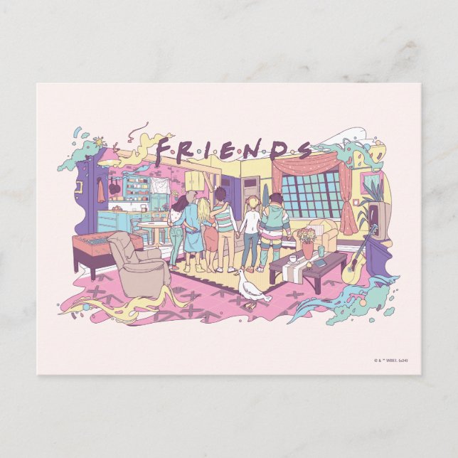 FRIENDS™ | Apartment Cartoon Postcard (Front)
