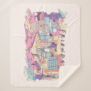 FRIENDS™   Apartment Cartoon Sherpa Blanket