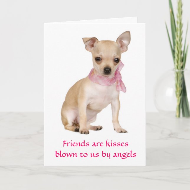 Friends Are Angels Chihuahua Puppy Dog Card (Front)