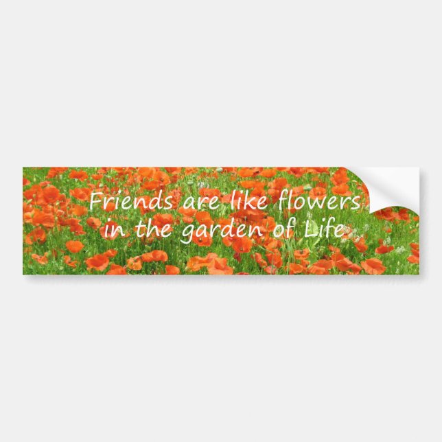 Friends Are Like Flowers Bumper Sticker (Front)