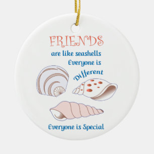 Friends are Like Seashells Ceramic Tree Decoration