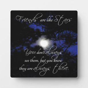 "Friends are Like Stars" Lovely Friendship Gift Plaque