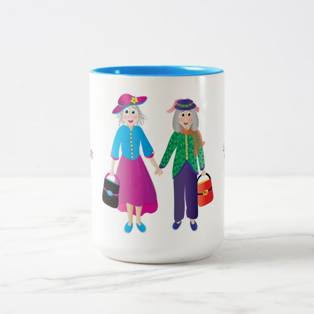 FRIENDS BFF UNTIL WE'RE OLD AND GRAY Two-Tone COFF Coffee Mug (Center)