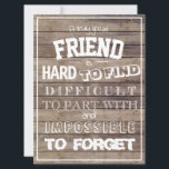 Friends Birthday Appreciation Quote Saying bff Card<br><div class="desc">Great quote for a great friend. You can write a name (small due to lack of space) at the bottom of the page using "add the text" option.</div>