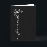 friend's birthday daisy and ladybugs on black card<br><div class="desc">white daisy graphic with lady bugs on black for friend's birthday</div>