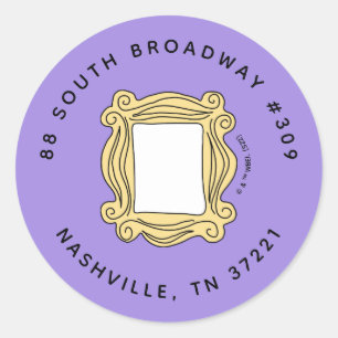 FRIENDS™   Birthday Peephole Frame Address Classic Round Sticker