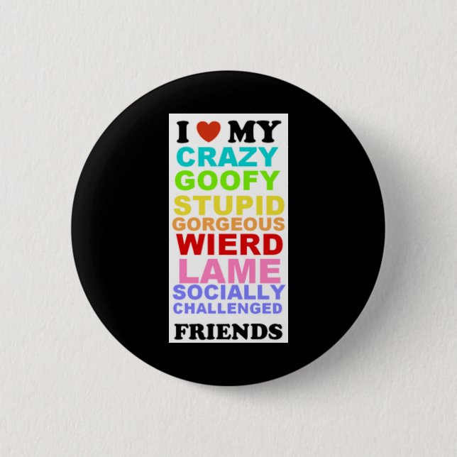 friends-black 6 cm round badge (Front)