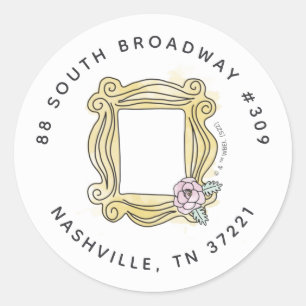 FRIENDS™   Bridal Shower Peephole Frame Address Classic Round Sticker