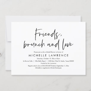 Friends, Brunch and Love, Casual Bridal Shower Invitation