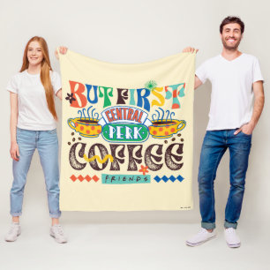 FRIENDS™   But First Coffee Vibrant Graphic Fleece Blanket