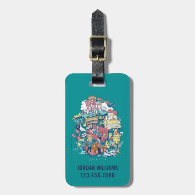 FRIENDS™ | Cartoon Collage Luggage Tag (Front Vertical)