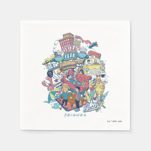 FRIENDS™   Cartoon Collage Napkin