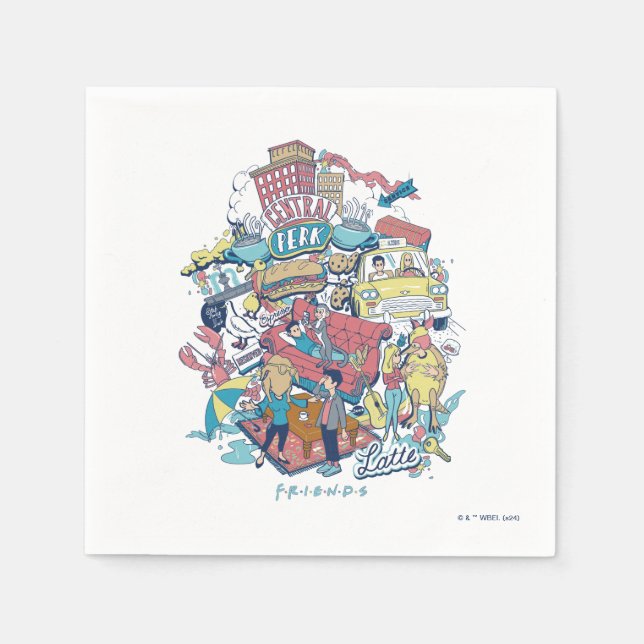 FRIENDS™ | Cartoon Collage Napkin (Front)