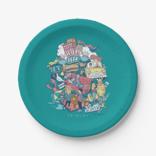 FRIENDS™ Cartoon Collage Paper Plate