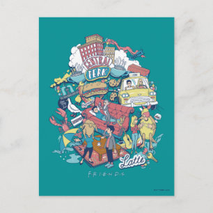 FRIENDS™ Cartoon Collage Postcard