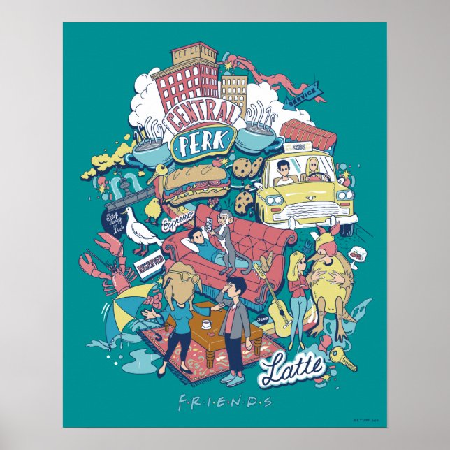 FRIENDS™ | Cartoon Collage Poster (Front)